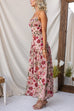 Spaghetti Strap Drop Waist Floral Print Maxi Dress