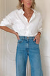 Karleedress Lapel Long Sleeves Button Up Blouse Shirt