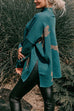 Karleedress High Neck Side Slit Cheetah Pattern Sweater