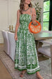 Strappy Backless Botanical Garden Print Maxi Dress