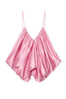 Karleedress Spaghetti Strap Draped Satin Top