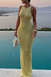 Karleedress U Neck Sleeveless Sequin Bodycon Maxi Dress