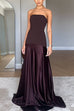 Karleedress Strapless Satin Patchwork Flare Maxi Dress