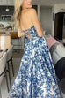 Karleedress Strapless Back Lace-up Print Maxi Party Dress