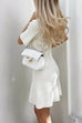 Karleedress Short Sleeves Button Down Mini Knit Dress