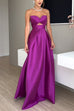Karleedress Strapless Lace-up High Slit Satin Maxi Party Dress