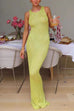 Karleedress U Neck Sleeveless Sequin Bodycon Maxi Dress