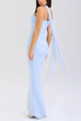 Karleedress Ruched Strapless Corset and Bodycon Maxi Skirt Set with Scarf