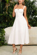 Karleedress Adjustable Strap Back Lace-up Slit Midi Dress