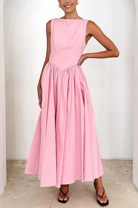 Karleedress Sleeveless Open Back Swing Midi Dress