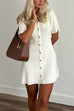 Karleedress Short Sleeves Button Down Mini Knit Dress