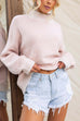 Mockneck Drop Shoulder Comfy Pullover Sweater