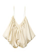 Karleedress Spaghetti Strap Draped Satin Top