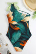 Karleedress Bow One Shoulder One-piece Swimsuit Ruffle Cover Up Skirt Printed Set