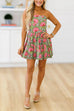 Karleedress Strapless Floral Print Mini Dress with Scarf