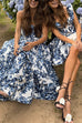 Karleedress Strapless Back Lace-up Print Maxi Party Dress