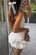 Karleedress Backless Ruffle Hem Bodycon Mini Cami Dress