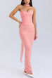 Karleedress Ruched Strapless Corset and Bodycon Maxi Skirt Set with Scarf