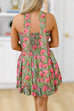 Karleedress Strapless Floral Print Mini Dress with Scarf