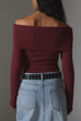 Karleedress Off Shoulder Long Sleeves Slim Fit Sweater