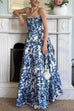 Karleedress Strapless Back Lace-up Print Maxi Party Dress