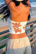 Karleedress Strapless Tube Floral Print Crop Top