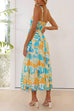 Karleedress Twist Front Cut Out Printed Midi Cami Dress