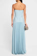Karleedress Strapless Tube Patchwork Pleated Maxi Dress