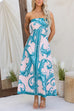 Karleedress Strapless Tube Unique Print Swing Maxi Dress