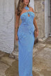 Karleedress Halter Cut Out Floral Crochet Maxi Dress