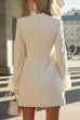 Karleedress Mockneck Feather Trim Long Sleeves Mini Dress
