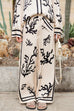 Karleedress Wide Leg Reef Print Satin Pants