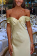 Karleedress Off Shoulder Backless Cut Out Satin Maxi Dress