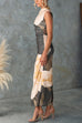 Mockneck Sleeveless Floral Print Bodycon Maxi Dress