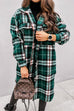 Karleedress Long Sleeves Button Up Plaid Casual Shacket Jacket
