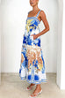 Karleedress Pocketed Side Slit Printed Maxi Cami Dress