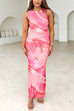 Karleedress Sleeveless Side Slit Printed Bodycon Midi Dress