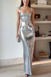 Karleedress Sleeveless Open Back Sequin Bodycon Maxi Party Dress