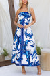 Karleedress Strapless Tube Unique Print Swing Maxi Dress