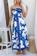 Karleedress Strapless Tube Unique Print Swing Maxi Dress