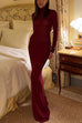Karleedress Turtleneck Slim Fit Mermaid Maxi Sweater Dress
