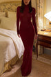 Karleedress Turtleneck Slim Fit Mermaid Maxi Sweater Dress
