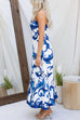 Karleedress Strapless Tube Unique Print Swing Maxi Dress