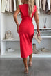 Karleedress Crewneck Sleeveless Slit Bodycon Midi Dress