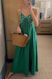 Karleedress Spaghetti Strap Twin Fish Embroidery Maxi Dress