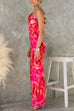 Karleedress Ruffle One Shoulder Floral Print Bodycon Maxi Dress