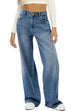 Karleedress Casual Wide Leg Distressed Denim Pants