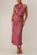Karleedress Sleeveless Mockneck Waisted Maxi Dress