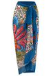 Karleedress V Neck Bow Shoulder One-piece Swimwear and Wrap Cover Up Skirt Printed Set