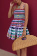 Spaghetti Strap Ruffle Gingham Mini Dress